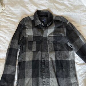 GAP Men's Charcoal and Black Checkered Coat